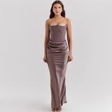Slim-Fit Bandeau Backless Maxi Dress