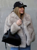 Winter Plush Teddy Bear Coat with Lapel