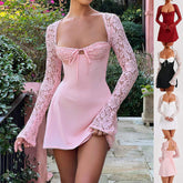 Lace Open Back Mini Dress