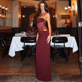 Y2K Sexy Lace Maxi Dress