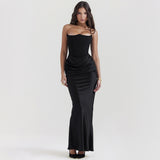 Slim-Fit Bandeau Backless Maxi Dress