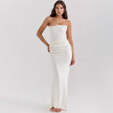 Slim-Fit Bandeau Backless Maxi Dress