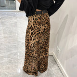 Leopard-print Women's Straight-leg Loose Pants