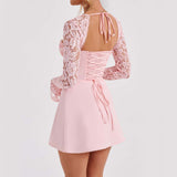 Lace Open Back Mini Dress